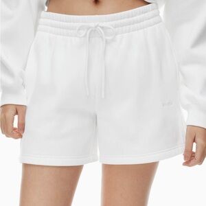 NWT Cozy Fleece Terry BF Shorts, Medium, White